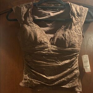 Abercrombie & Fitch Brown Lace Top